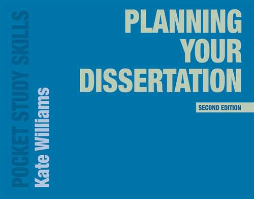 Book cover of Planning Your Dissertation (Pocket Study Skills)