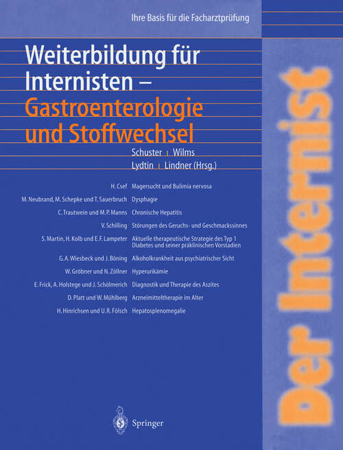 Book cover of Der Internist: Ihre Basis für die Facharztprüfung (1999)