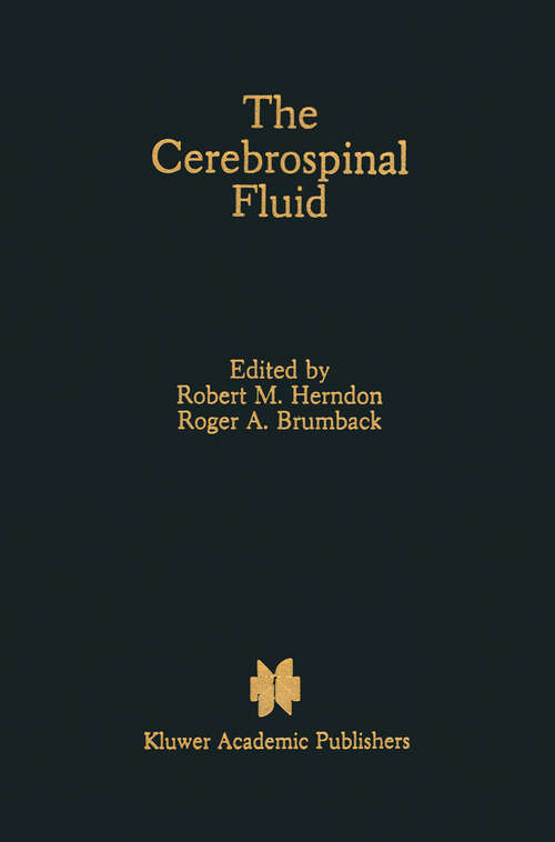 Book cover of The Cerebrospinal Fluid (1989)