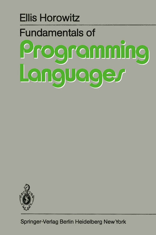 Book cover of Fundamentals of Programming Languages (1983)