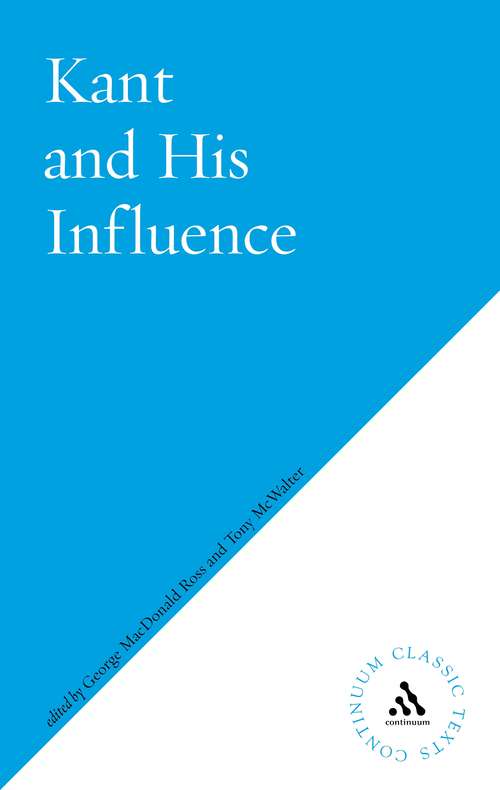 Book cover of Kant and His Influence