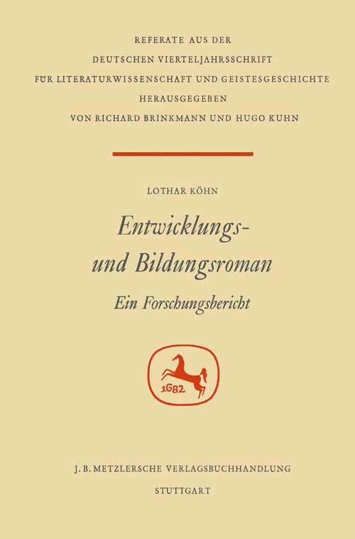 Book cover of Entwicklungs- und Bildungsroman: Ein Forschungsbericht