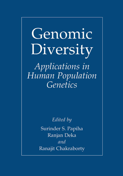 Book cover of Genomic Diversity: Applications in Human Population Genetics (1999)