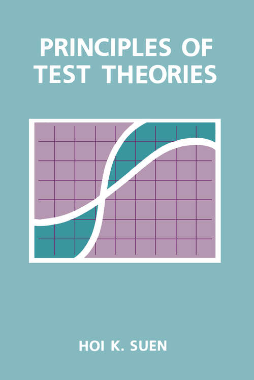 Book cover of Principles of Test Theories