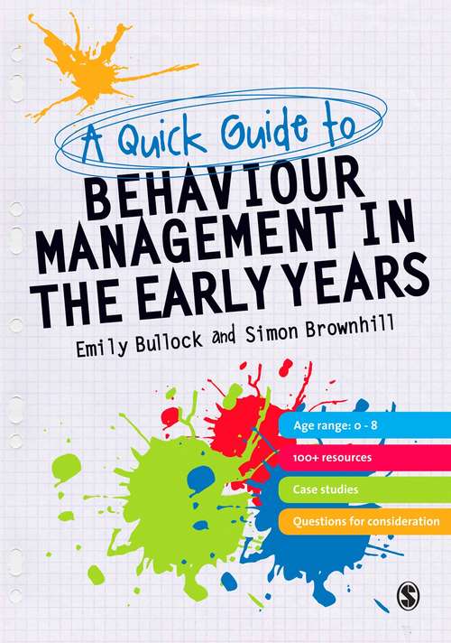 Book cover of A Quick Guide to Behaviour Management in the Early Years (PDF)