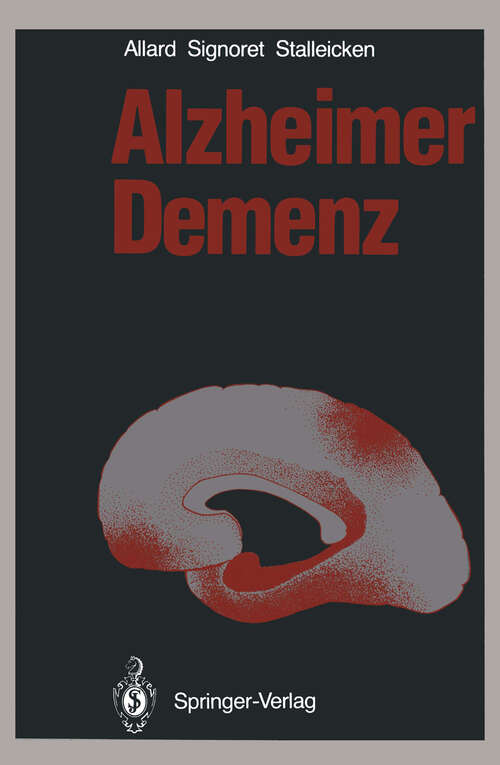 Book cover of Alzheimer Demenz (1988)