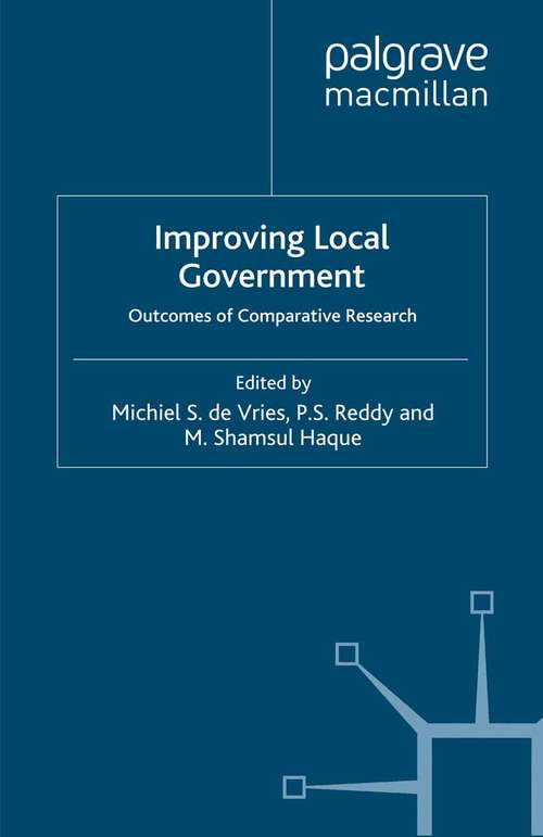 Book cover of Improving Local Government: Outcomes of Comparative Research (2008) (Governance and Public Management)