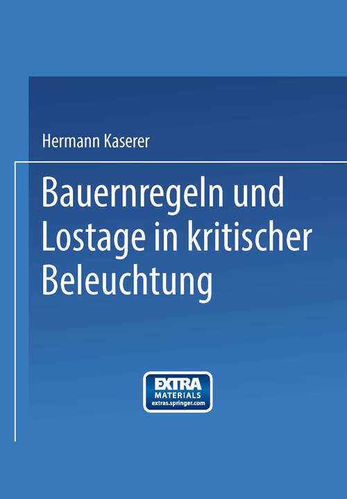 Book cover of Bauernregeln und Lostage in kritischer Beleuchtung (1926)