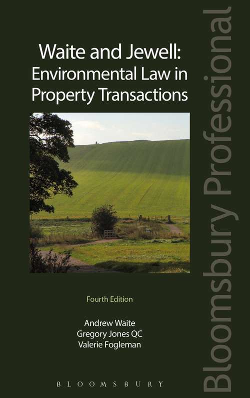 Book cover of Waite and Jewell: Environmental Law in Property Transactions