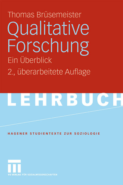 Book cover of Qualitative Forschung: Ein Überblick (2. Aufl. 2008) (Studientexte zur Soziologie)