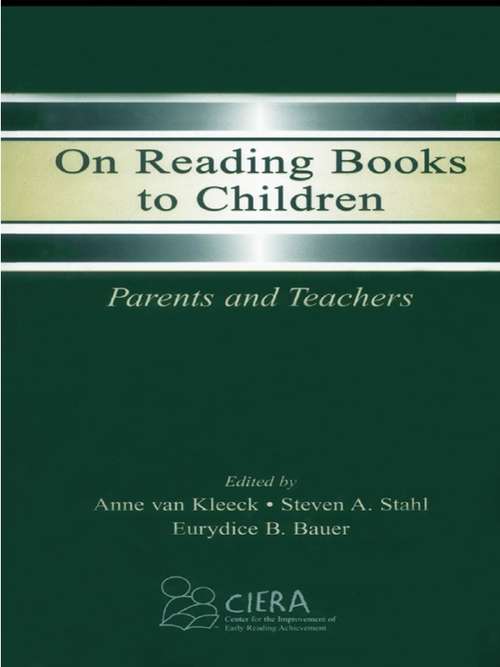 Book cover of On Reading Books to Children: Parents and Teachers