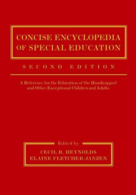 Book cover of Concise Encyclopedia of Special Education: A Reference for the Education of the Handicapped and Other Exceptional Children and Adults (2)