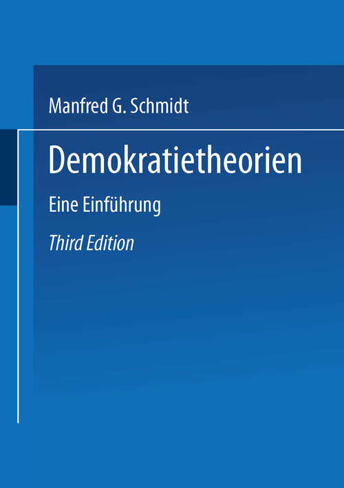 Book cover of Demokratietheorien: Eine Einführung (3.Aufl. 2000)