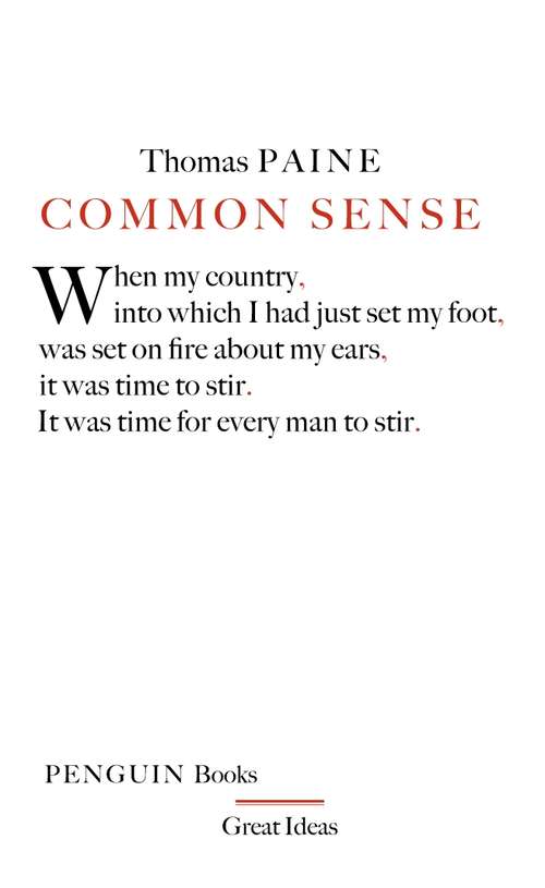 Book cover of Common Sense: Addressed To The Inhabitants Of America