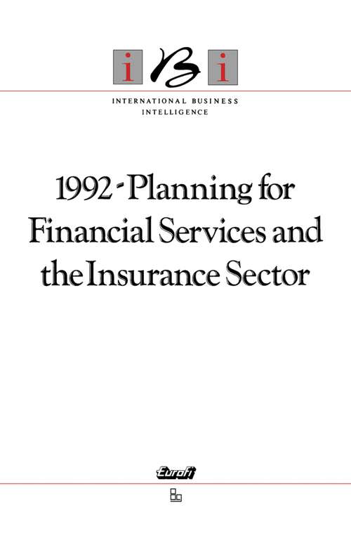 Book cover of 1992-Planning for Financial Services and the Insurance Sector