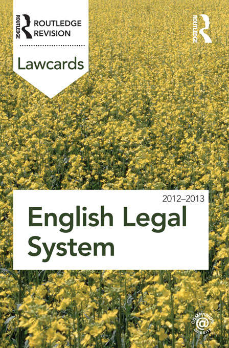 Book cover of English Legal System Lawcards 2012-2013 (Lawcards)