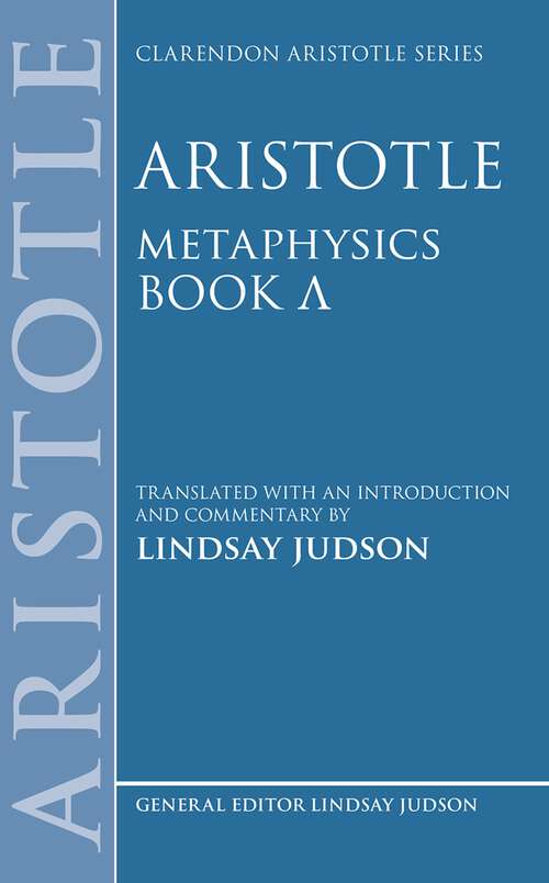 Book cover of Aristotle, Metaphysics Lambda (Clarendon Aristotle Series)