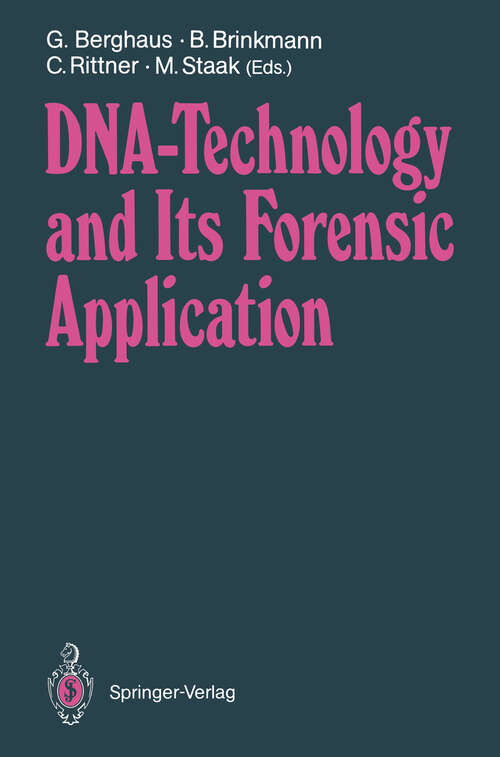 Book cover of DNA — Technology and Its Forensic Application (1991)