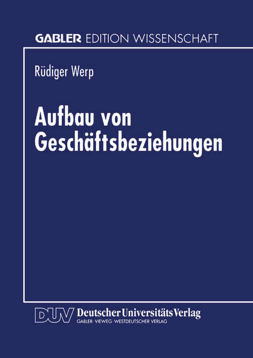 Book cover of Aufbau von Geschäftsbeziehungen (1998)