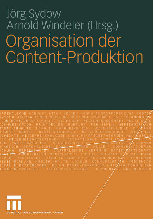 Book cover of Organisation der Content-Produktion (2004)