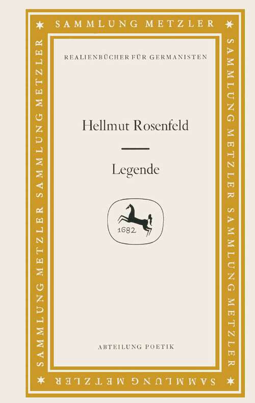 Book cover of Legende (Sammlung Metzler)