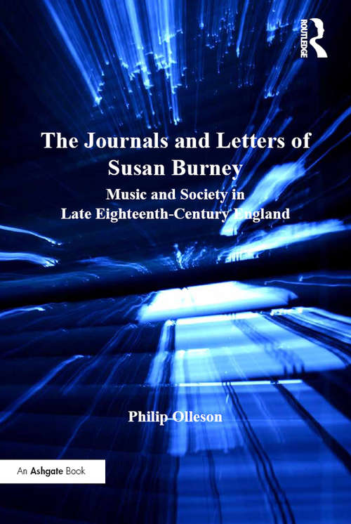 Book cover of The Journals and Letters of Susan Burney: Music and Society in Late Eighteenth-Century England