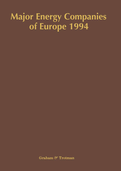 Book cover of Major Energy Companies of Europe 1994 (1994)