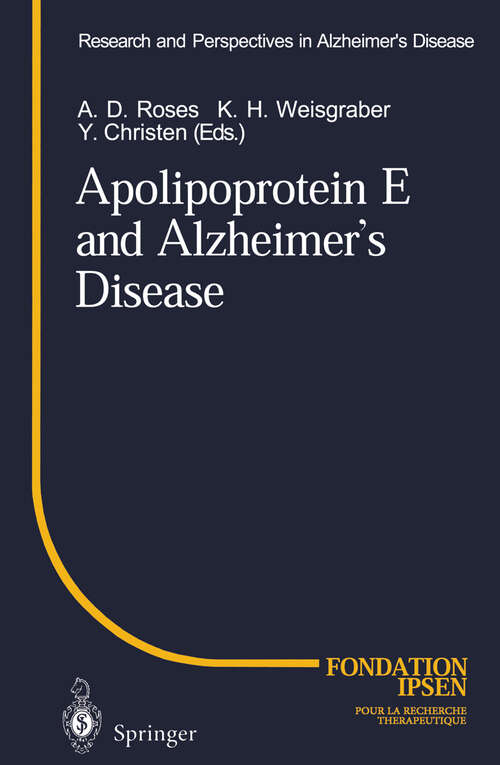 Book cover of Apolipoprotein E and Alzheimer’s Disease (1996) (Research and Perspectives in Alzheimer's Disease)