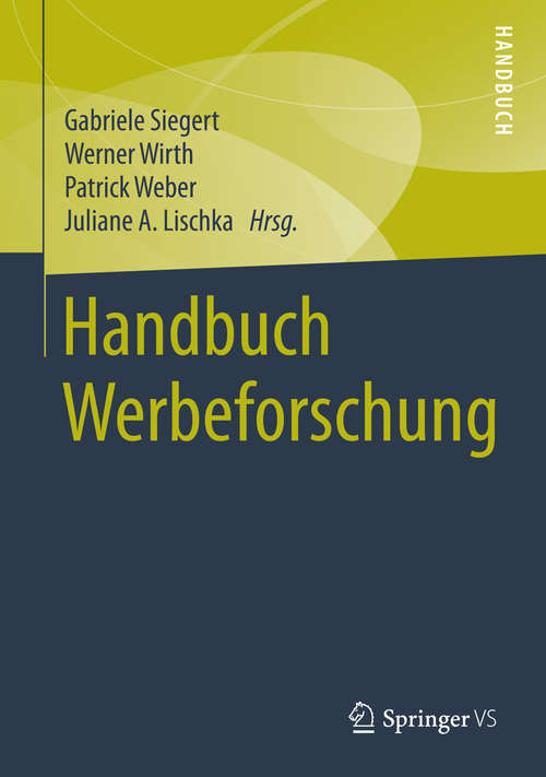 Book cover of Handbuch Werbeforschung (1. Aufl. 2015)