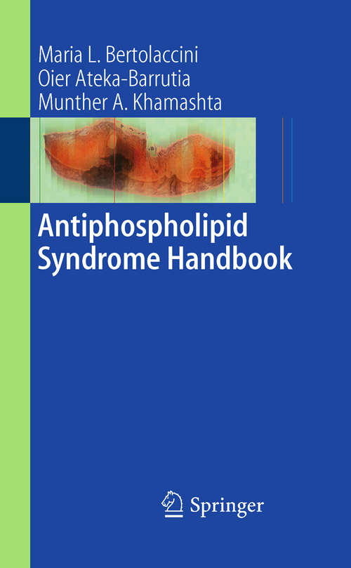 Book cover of Antiphospholipid Syndrome Handbook (2010)
