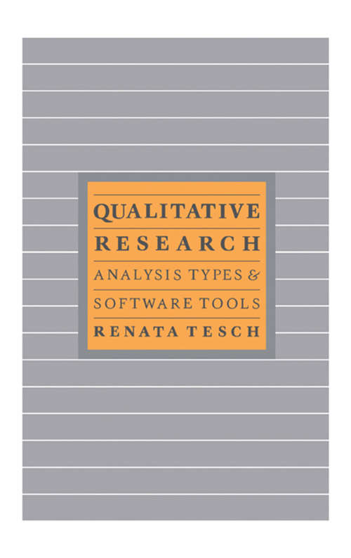 Book cover of Qualitative Research: Analysis Types & Tools