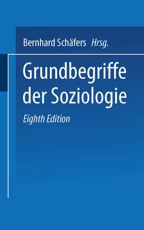 Book cover of Grundbegriffe der Soziologie (8. Aufl. 2003)