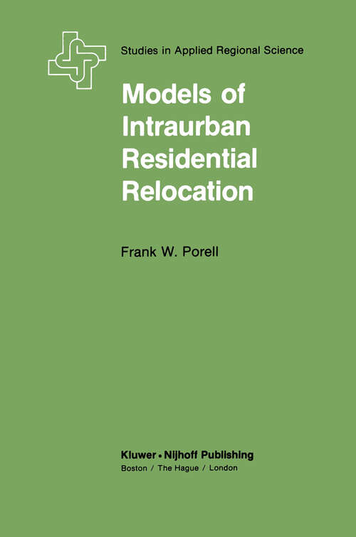 Book cover of Models of Intraurban Residential Relocation (1982) (The Plenum Behavior Therapy Series)
