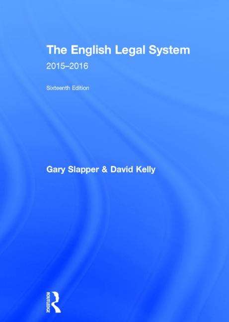 Book cover of The English Legal System: 2015 to 2016 (16th edition) (PDF)