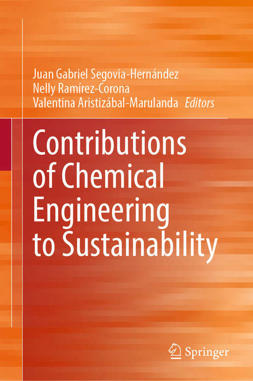 Book cover of Contributions of Chemical Engineering to Sustainability (2024)