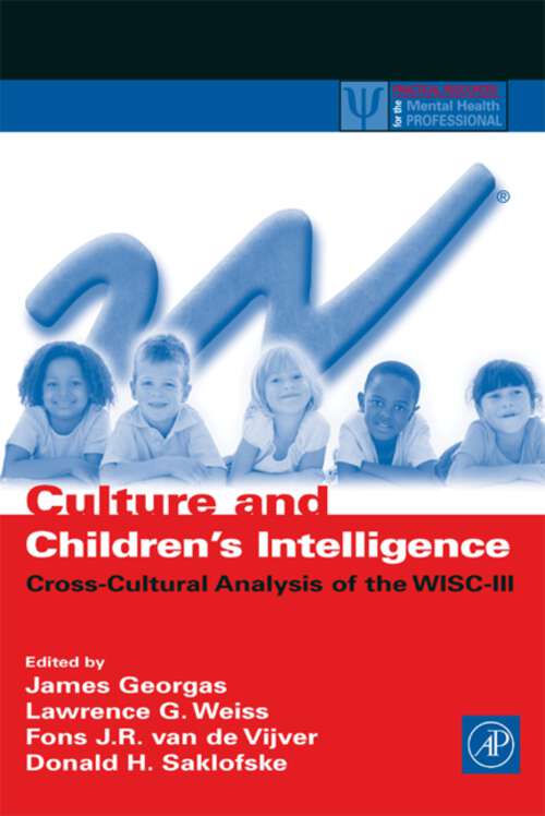 Book cover of Culture and Children's Intelligence: Cross-Cultural Analysis of the WISC-III (ISSN)