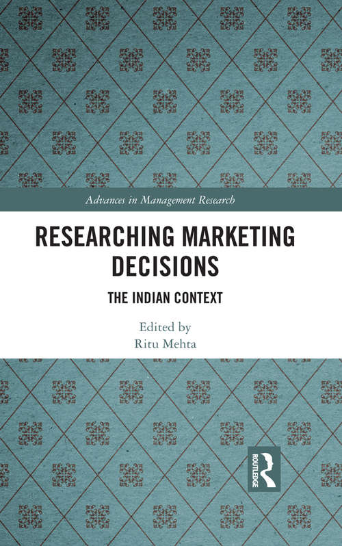 Book cover of Researching Marketing Decisions: The Indian Context