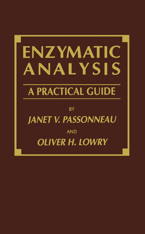 Book cover of Enzymatic Analysis: A Practical Guide (1993) (Biological Methods)