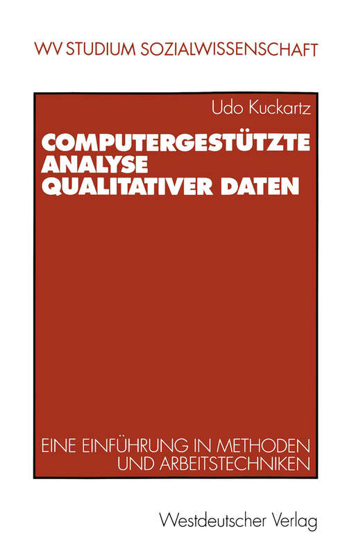 Book cover of Computergestützte Analyse qualitativer Daten: Eine Einführung in Methoden und Arbeitstechniken (1999) (wv studium #178)