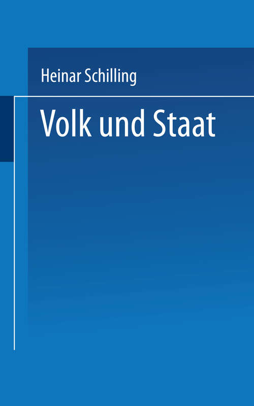 Book cover of Volk und Staat: Geschichtliche Abhandlungen aus dem „Schwarzen Korps“ (1937)