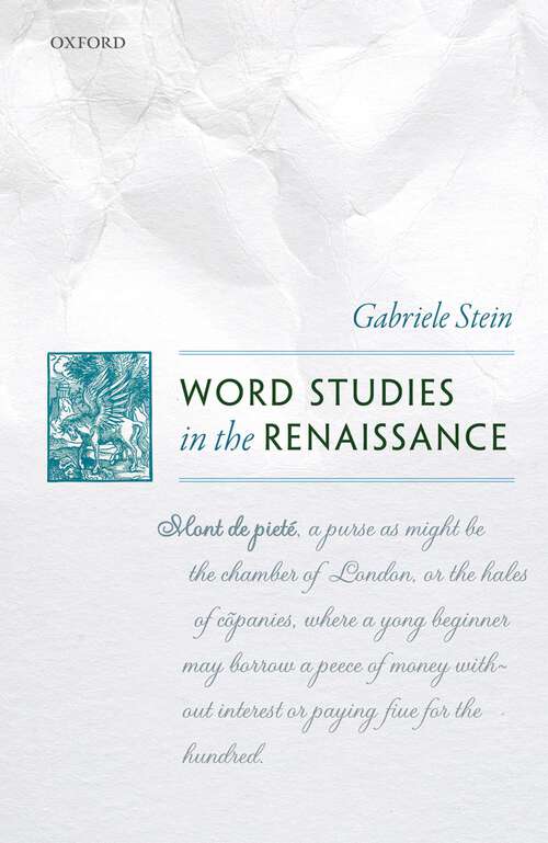 Book cover of Word Studies in the Renaissance