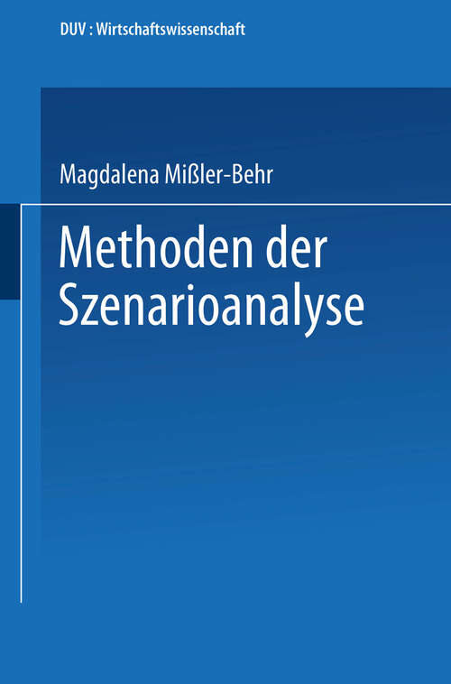 Book cover of Methoden der Szenarioanalyse (1993) (DUV Wirtschaftswissenschaft)