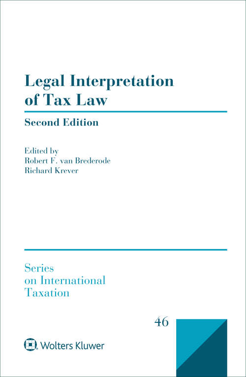 Book cover of Legal Interpretation of Tax Law (2) (Series on International Taxation)