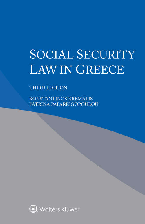 Book cover of Social Security Law in Greece (3)