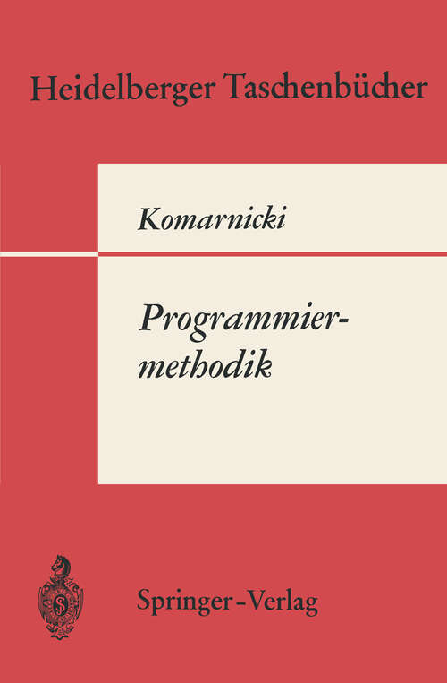 Book cover of Programmiermethodik (1971) (Heidelberger Taschenbücher #93)