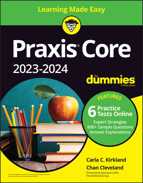 Book cover of Praxis Core 2023-2024 For Dummies (4)