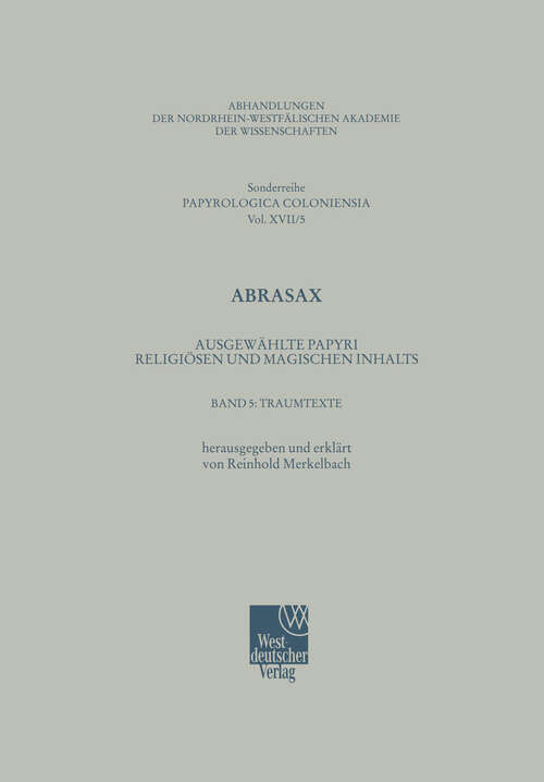 Book cover of Traumtexte (2001) (Abhandlungen der Nordrhein-Westfälischen Akademie der Wissenschaften)