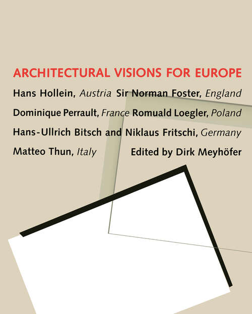 Book cover of Architectural Visions for Europe (1994)