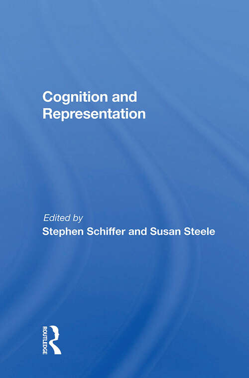 Book cover of Cognition And Representation