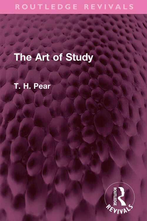 Book cover of The Art of Study (Routledge Revivals)